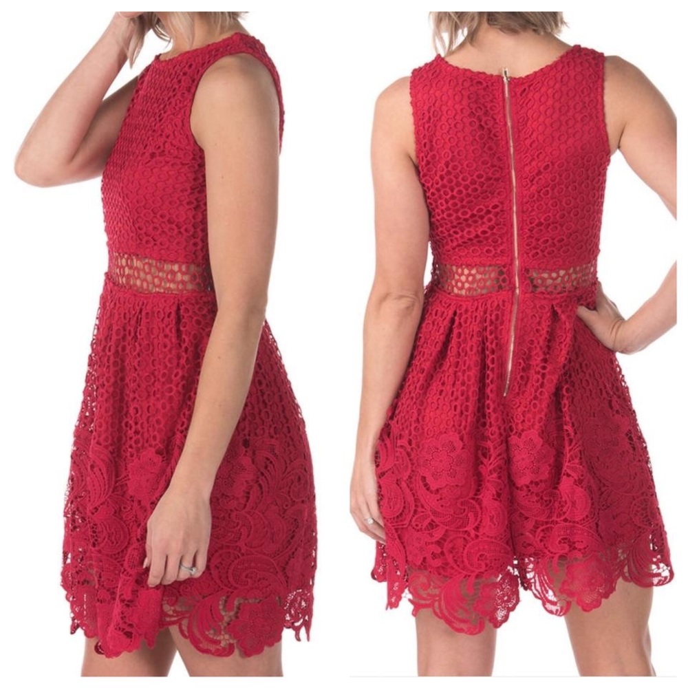 Brand new Romeo and Juliet Couture Red Lace Dress
